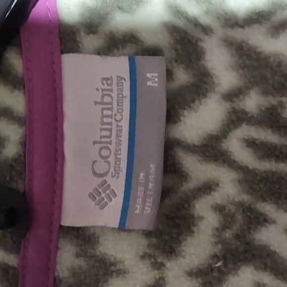 Columbia Green Fleece Pullover Jacket Medium Snap Neck - Picture 5 of 6